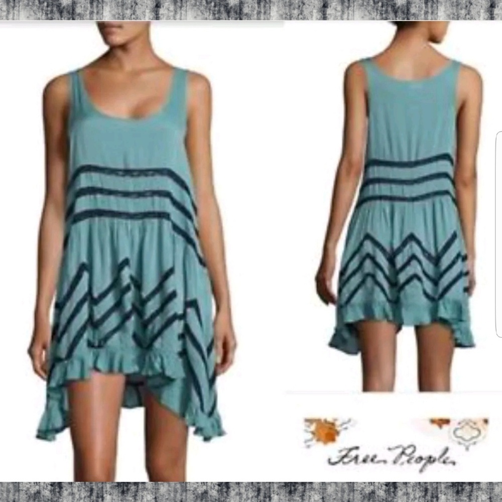 🌈SOLD💰 Free people lace voile trapeze slip Dress - Picture 2 of 8